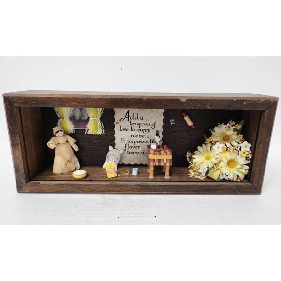 Vintage Wood 3D Shabby Chic Shadow Box Baking Theme Kitchen Wall Decor